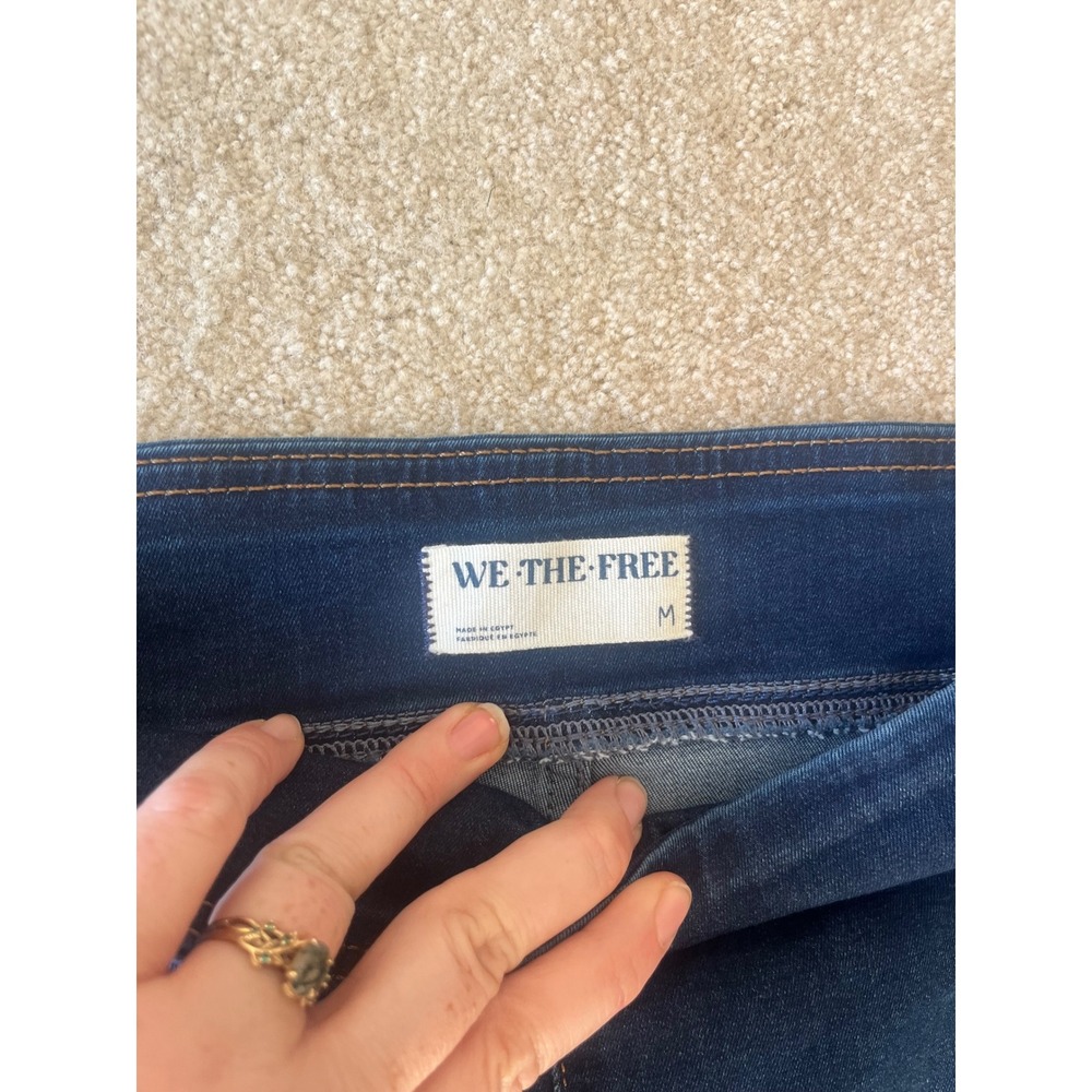 We The Free High Rise Flare Jeans Dark Wash Stretchy Comfort Size M - Picture 5 of 10